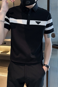 补货2026夏季大码短袖三角形图案T恤翻领Polo衫T0231-P50图片