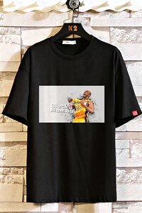 2021夏季砖墙日系大码男黑曼巴纪念版科比短袖印花T恤T1065-P25图片