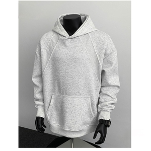 抖音得物二开秋冬美式高街重磅宽松结构螺纹拼接连帽卫衣外套X087图片
