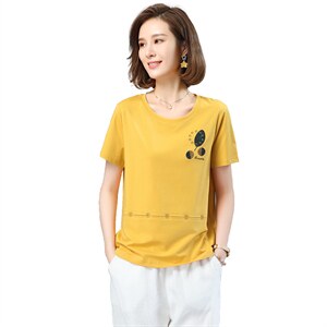 2021年夏季时尚气质百搭圆领T恤韩版套头优雅 直筒图片