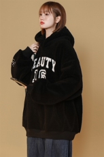 秋冬加绒加厚羊羔绒运动卫衣连帽外套中性风男女977-P90控价118，男装卫衣，电商A441-1