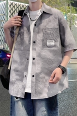 五分袖衬衫夏季新款短袖衬衣宽松休闲韩版外套半袖A436-T15-P45，男装衬衫，电商A436