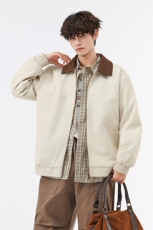 秋冬翻领拼色夹克多色可选痞帅百搭情侣外套J595005TP70，男装夹克，电商A247