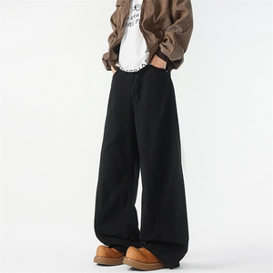 8XL-M 工装裤男秋季日系男直筒宽松阔腿休闲弯刀裤子男K9177P65图片