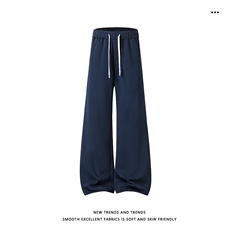 62%棉时尚宽松微喇高级感纯色百搭长裤M-5XLX1360特批24，男装休闲裤，星座718