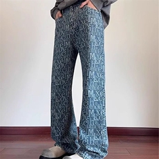 1506-1/GQ0020/P43满印字母提花牛仔裤夏季美式高街裤子，男装牛仔裤，星座1506A