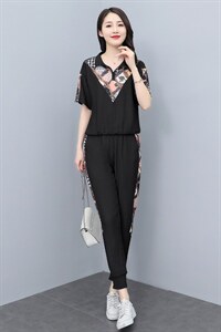 现货夏天休闲运动套装女夏季新款女装气质显瘦时髦小个子两件套图片