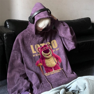 重磅400克美式潮牌麂皮绒连帽卫衣男大版外套JK23448特批45-控78