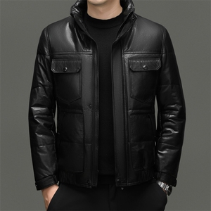 BG-X5602冬季男士海宁真皮羽绒服头层牛皮夹克鹅绒内胆百搭外套图片