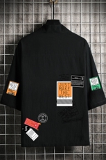 HF59121-P40风汉服男开衫外套七分袖道袍网格挂拍，男装民族服装，电商A040A