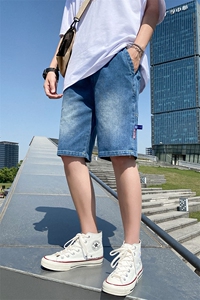 男士牛仔短裤薄款夏季潮流休闲七分中裤宽松五分马裤子9207-P30图片