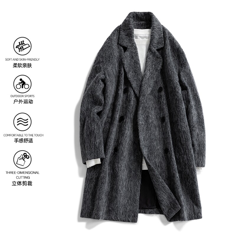 2025新秋款粗纺防羊绒毛呢大衣英伦风衣外套DSA157B-J2566-P115图片