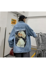 秋冬季港风情侣大码连帽印花夹克外套帽子可拆卸JK730-P88118，男装夹克，星座912-1（原星座914-5）