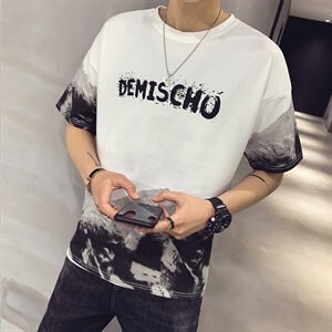 2021夏季短袖T恤男店主风宽松休闲衣服圆领体恤男A313-8326-P45图片