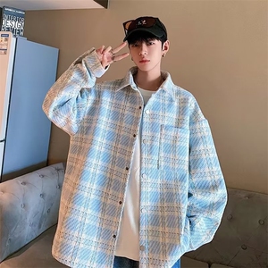 1506A/GW10240/P44小香风格子外套男装oversize牌情侣衬衫式夹克图片