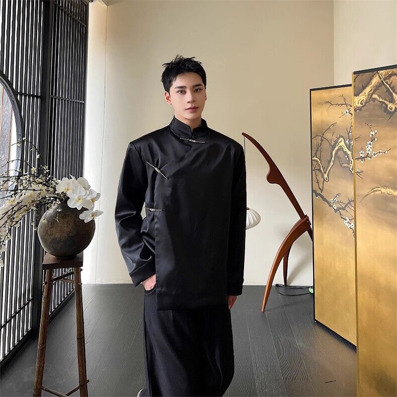 春季新款中式立领金属扣男女上衣潮流复古有内衬外套C173,女装短外套,电商A345