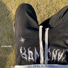 秋季新款休闲裤男麂皮绒拖地D329-QM517-P55-控78，男装休闲裤，电商D329