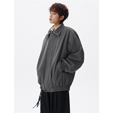 春秋季美式复古哈灵顿行政夹克衫大码翻领廓形西装外套LJ901特P80，男装夹克，电商B215