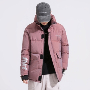 日系新款变色龙棉衣男亮面反光棉袄立领面包服棉服 3367-P80控138图片