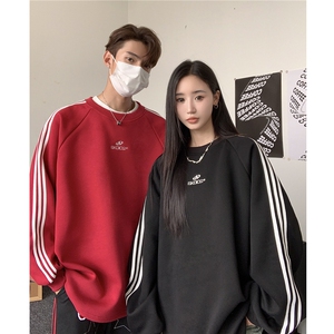主推港风 潮美式拼接织带绣花情侣卫衣运动外套男女 G1061 P48图片