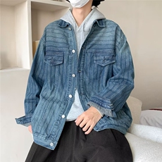 复古水洗牛仔外套男女小众ins蓝色高级感春秋休闲夹克w1009/P68，男装夹克，星座506