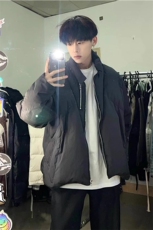 【有货】立领解构多拉链宽松黑色棉衣棉服外套MY8211特P103，男装棉衣，星座908-1
