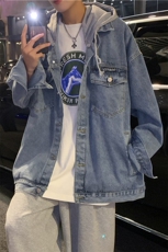 夹克连帽牛仔外套ins潮牌男春秋韩版潮流痞帅衣服秋季W1251-P65，男装夹克，星座512-2