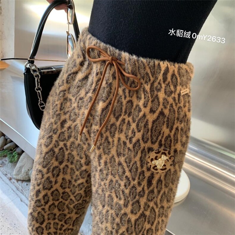 貂绒休闲裤，女装休闲裤，欧美吔