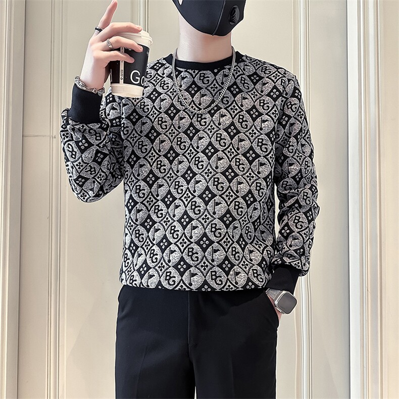 痞帅高级感圆领提花潮卫衣外套社会小伙店主风301C-WY42-P58控78，女装短外套，星座301C（原B323）