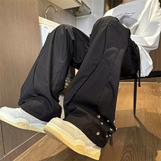 工装裤子男女潮牌设计感跳舞微喇叭裤宽松休闲长裤子CK961P48，男装休闲裤，星座410-2