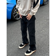 有货。高街cleanfit裤子黑色牛仔裤男修身微喇vibe裤子RK3367-P42，男装牛仔裤，星座412-3