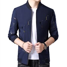 2023春季爸爸装商务休闲棒球领外套中青年男短款夹克春秋装上衣,男装夹克,电商B212（原钱塘6029）