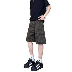 现货 得物夏季迷彩工装宽松阔腿直筒五分短裤男 K5916-特P35 控59图片