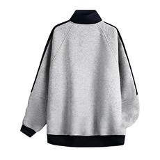 抖音得物高品质美式高街重磅结构设计拼接织带立领卫衣外套CM42，男装卫衣，电商A486-1