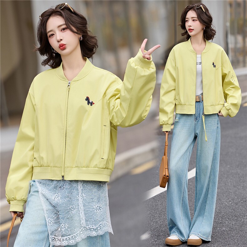 2026春装新款简约时尚休闲立领外套，女装短外套，美沁