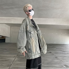 复古做旧机车牛仔外套男小众外套J2148P80，男装工装外套，星座1116-2