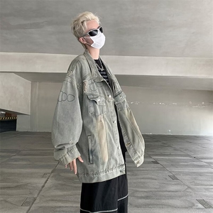 复古做旧机车牛仔外套男小众外套 J2148 P80图片