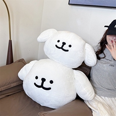 明明玩具 线条小狗抱枕公仔