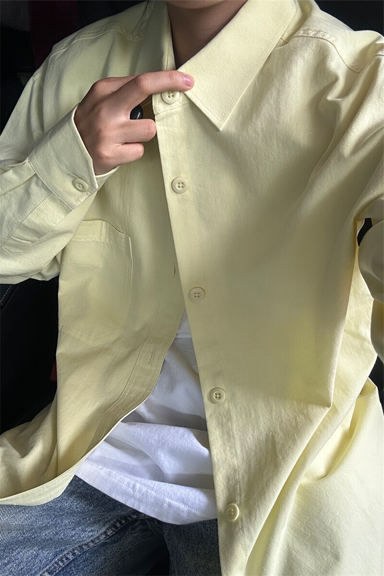 100%棉纯棉衬衫成衣水洗休闲衬衫男女宽松纯色衬衣GC27-P45,男装衬衫,星座301C-5