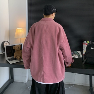 秋冬 港风情侣复古灯芯绒夹克外套工装宽松情侣中性风潮 H203/P85图片