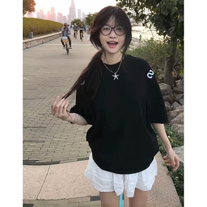 万针全刺绣工艺抖音得物高品质260克重磅纯棉双纱美式高街短袖T恤图片