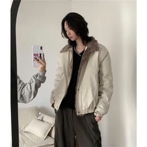 冬季美式高级感恒温暖绒毛领拼接棉服夹克保暖加厚 D517 特P90图片