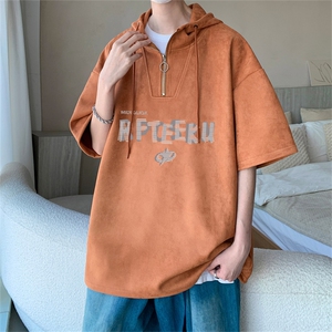 数据款！夏季麂皮绒连帽短袖潮流半袖T恤RTM3364-p50控78