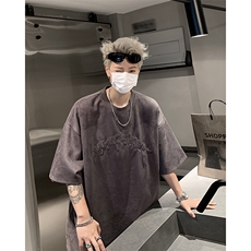《21万针》重工刺绣麂皮绒短袖T恤男生体恤XZ514-2-202466-P58，男装T恤，星座514-2(原B239)