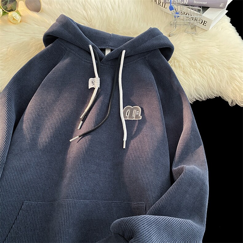 灯芯绒连帽卫衣Q5140-TP45控价68秋季新款潮牌定标套头休闲上衣,男装卫衣,电商A102-1