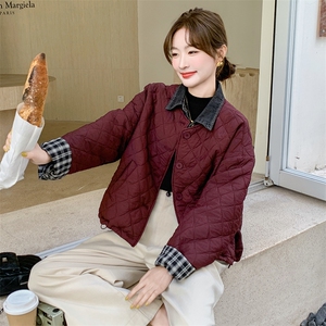 韩版气质牛仔拼接轻薄款棉服女2025冬季新款显瘦加厚短款棉衣棉袄图片