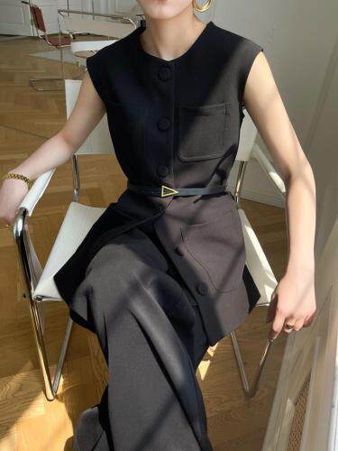 【新款】无袖简洁西装套装配腰带，女装西装，LION&CAT(2F)