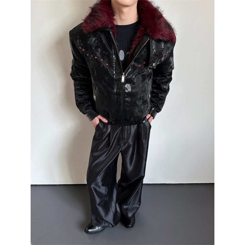 已安排黑红伯爵双面穿座山雕加绒加厚仿貂毛棉服外套mj1110-p218,男装棉衣,电商B288