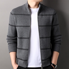 中高端男装针织衫毛衣开衫外套高端大气工艺好精品主推，男装针织衫/毛衣，钱塘207-1