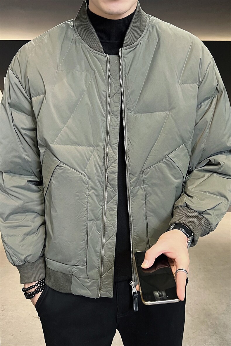 轻薄短款男冬季2025新款羽绒服棒球领外套上衣A313-Y5113-P165,男装羽绒服,电商A313